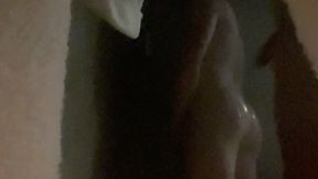 Amateur Boy's Bubble Ass Spanked by the Coach in the Pool's Shower