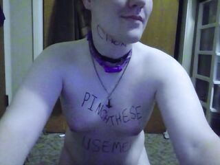 Trans Whore writes all over her Body