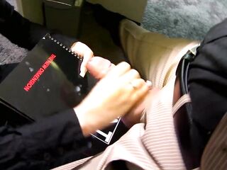 Blondi is lascivious and satisfies herself until a fucker comes.