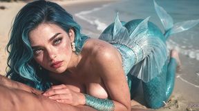 a blue-haired mermaid wanted to fuck me and my friends...so she drank a potion and got a juicy pussy and a sexy ass!! we showed that slut what real pleasure is! [ai]