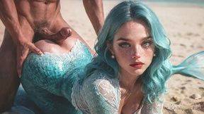 a blue-haired mermaid wanted to fuck me and my friends...so she drank a potion and got a juicy pussy and a sexy ass!! we showed that slut what real pleasure is! [ai]