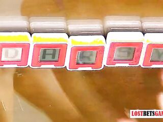 2 girls and one dude play a strip word game