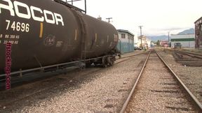 Train Tramp, in Layered Nylons - Nylon Slut Sneaks Into Railway Yard