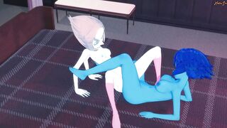 Crystal Gems Pearl and Lapis have dyke sex on a