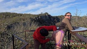 taboo stepmom & stepson : caught playing in the forest (risky outdoor)