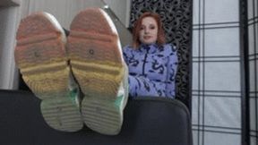 Rhea - worn sneakers and white sweaty socks Full HD