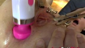 Gabriella Paltrova's filthy sphincter is speared by a speculum, no holds barred