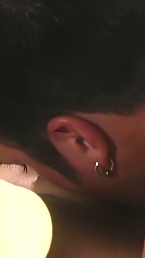 Loni sucks off her man while wearing white stockings   Clip 1