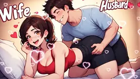 Anime hubby gets wild with loving wifey in 2D night of passion