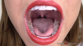Inside My Mouth - Maria - pink tongue, super white teeth, uvula (4K quality)