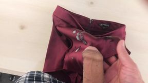 Slutty Lil Satin Skort Sprayed with Cum