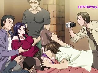 Giant Gangbang on first Casting for Perv Cheating Wife - Anime Uncensored(ENG SUB)