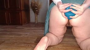 Busty MILF Slut Rammed Huge Dildo Up Her Ass