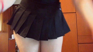 Sexy milf wears mini skirt and diaper