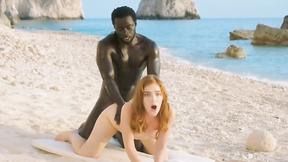 ”Gold Digger Fucks big black cock Instead of Her Man's By The Seashore”