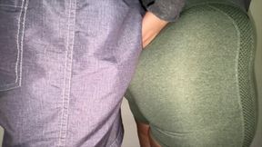 She Accidentally Grabs a Stranger's Dick While Waiting in Line