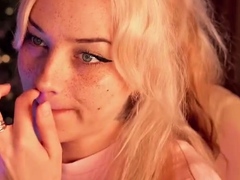 Blonde European Pamela Blond jerking off a Huge Dick