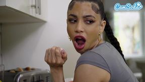 big ass stepmom seduced and cummed on in the kitchen