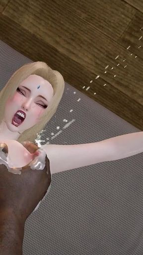 Desi Indian Daku Sucking Breast-milk From This Lactating Blonde Tsunade and Creampied Her Pussy Multiple Times After a Hard Fuck