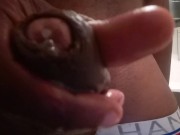 9-3" Inch Thick Uncut BBC, Surprise hidden talent revealed🤫!! Plus cumshot (3-D-POV).