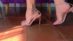 High Heel trampling and Divine Footjob with the Queen of the Highly Arched Feet Milah