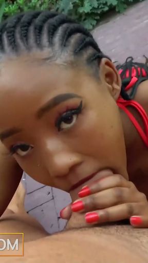 Big Tits Black Babe Blowjob And Hardcore Casting Fuck -AfricanCasting   Clip 1