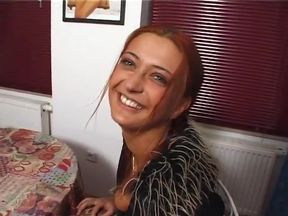 Amazing redhead blowing cock