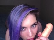 Girl talks to you sweetly while masturbating your cock POV