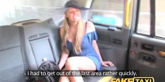 Fake taxi rides and shows off great boobs with long legs and tattoos