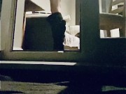 Neighbour CAUGHT wanking through balcony - HOT masturbation, great cumshot