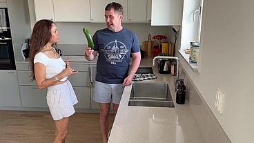 Angelina Has Multiple Orgasms While Getting Filled by a Huge Cucumber.