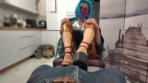 Jinx Rubs Your Penis In Jeans With Her Black High Hells Shoes - Part 2