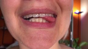 Crushing buttons with my strong teeth