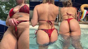 pool outdoor bikini flashing july 18 tabithaxxx