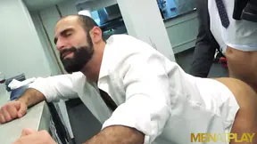 Men Blond Hunk Matthew Anders Ass Fucks Bearded Waiter