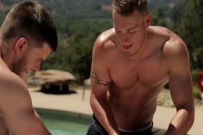 Poolside 3-some - Ivan James + Addison Graham + Jake Karhoff