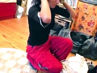 Lactating Brunette hair Fingers Sloppy Soaked Snatch in Fishnets