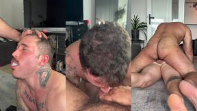 sexy boy is dominated by big beefy daddy