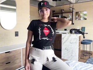 HARDCORE SCREW - Tiny Brunette hair Latin babe is Wild and Immodest for Coarse sex in POV