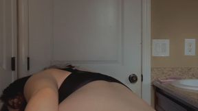 Oiled up MILF dildo fuck