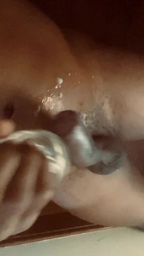 Home Alone Wanking My Dick with Stroker Cumming Hard