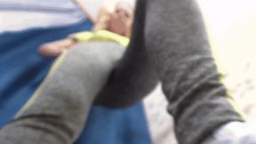 Bored blonde steps on camera with her new Converse All Star chucks, fc125h 720p