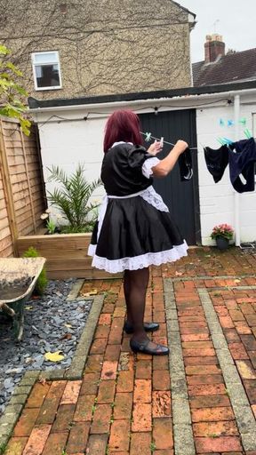 Sissy Laundry Maid washes her knickers