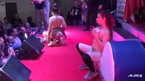 Three alluring ladies engage in a steamy threesome with the MATURE BABE Zenda