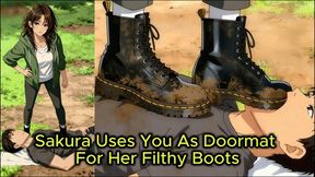 Outdoor Boot Gagging & Trampling - Sakura Uses You As Doormat For Her Filthy Boots