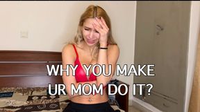 Stepmom tries on bras & angry JOI