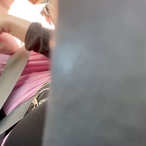 Artemisia Love Sexy Car Ride On Her Flashing Big Tits