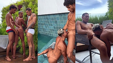 Passivo Femboy dando pra casal de Ativos Dotados
