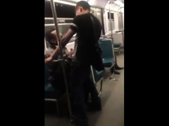 Asian twink get's BJ from older man in a subway