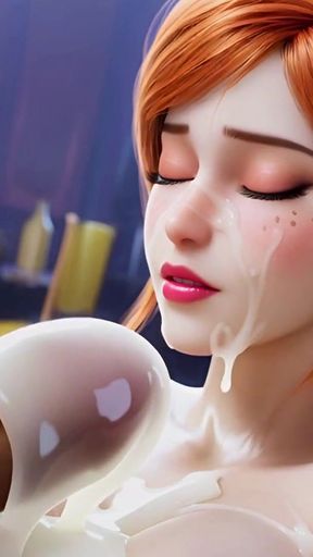 Shy Braced Cutie Shocked by Massive Cumshot - Freckled Ponytail Babe Blushes Hard!   Clip 1